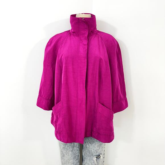 Lafayette 148 Linen Blend Full Zip Performance Blazer Jacket Hot Pink Size 18 - Picture 2 of 14